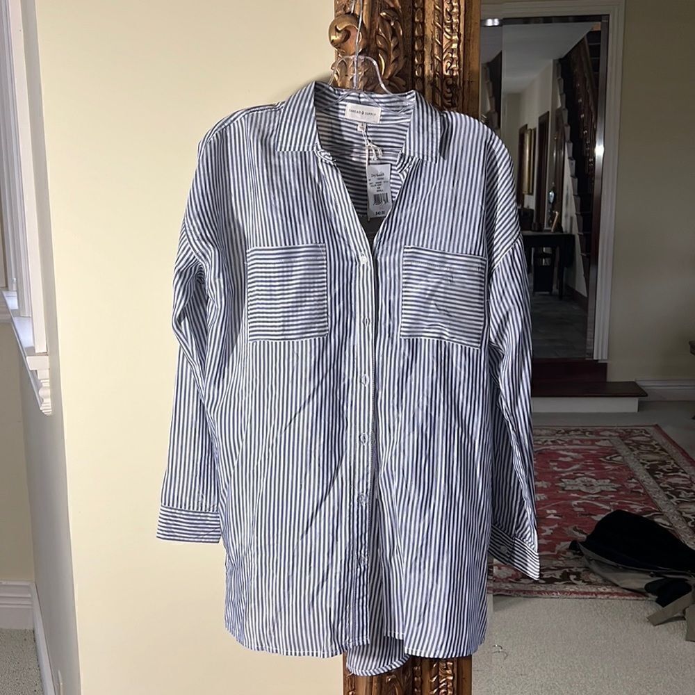 Thread & Supply Women's Thread & Supply Lewis Long Sleeve Button Up Shirt Size S
